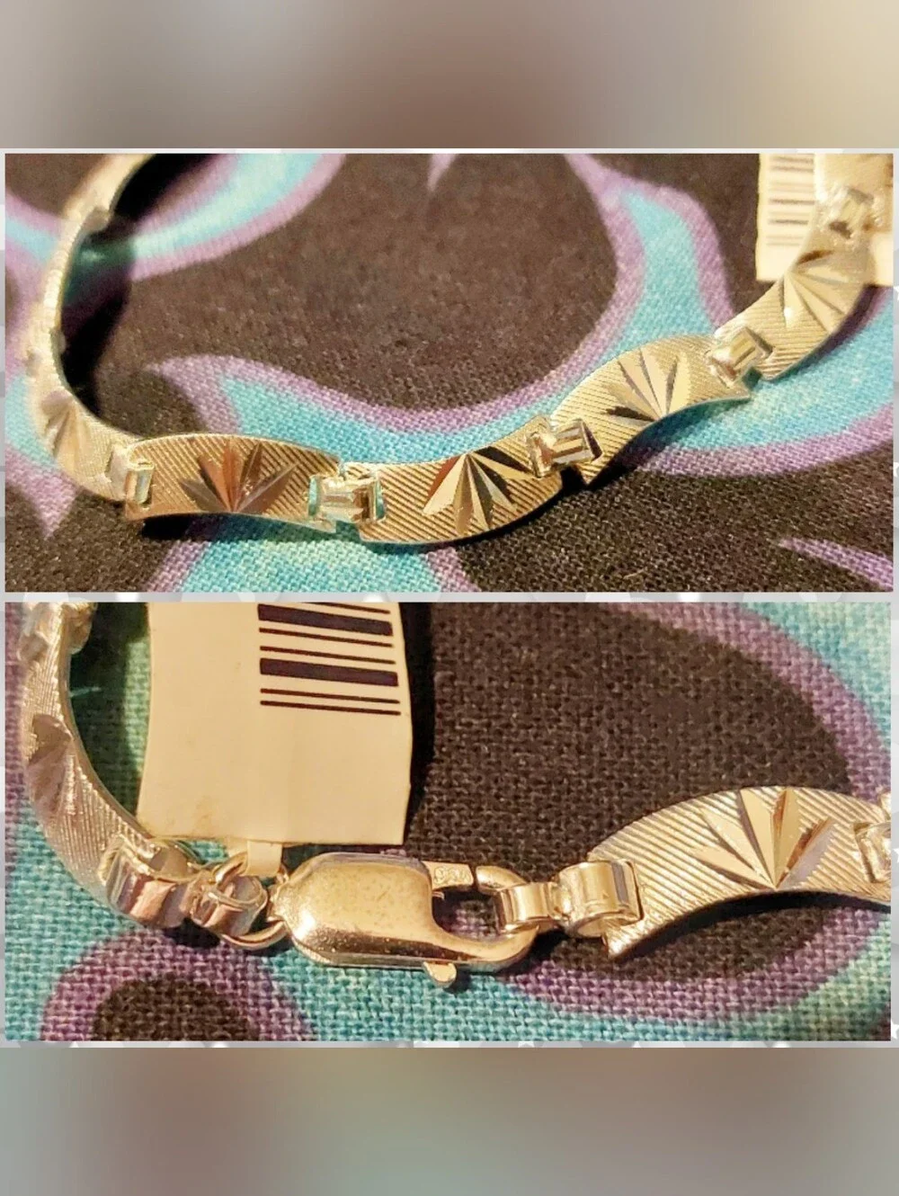 Unbranded Unisex Sterling Silver Curvy w/Etched Design 8